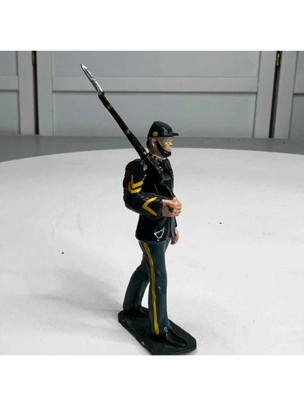 Vintage Union Toy Soldier Figurine in Marching Pose - Possibly Marx Reissue?